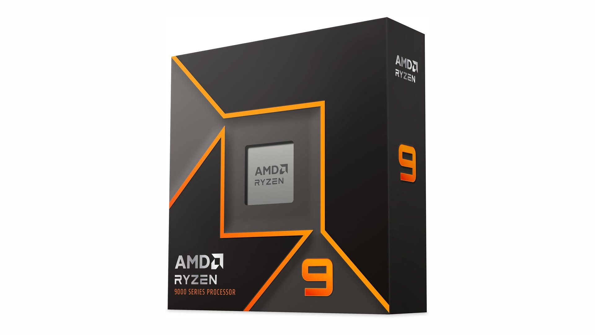AMD Ryzen 9 9950X retail box seen from the front