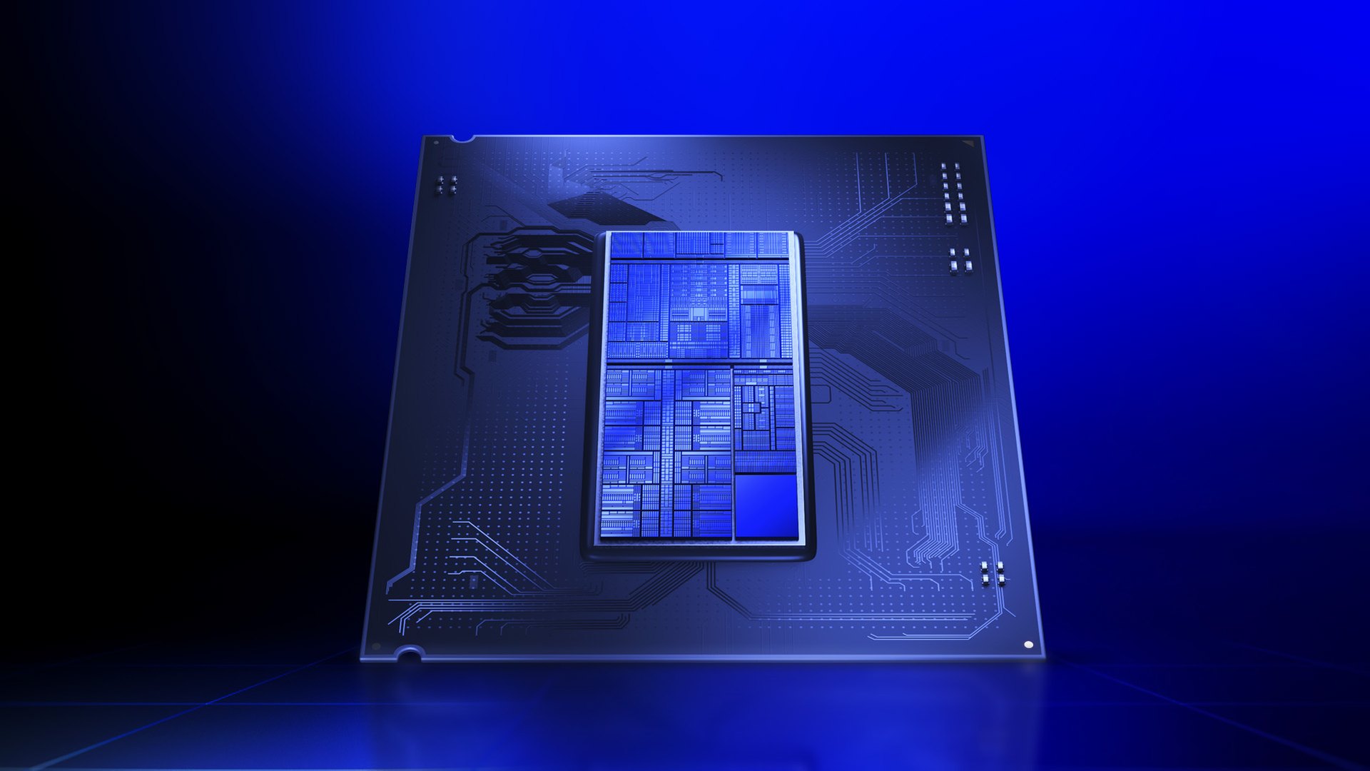 Rendering of an Intel Core Ultra desktop processor