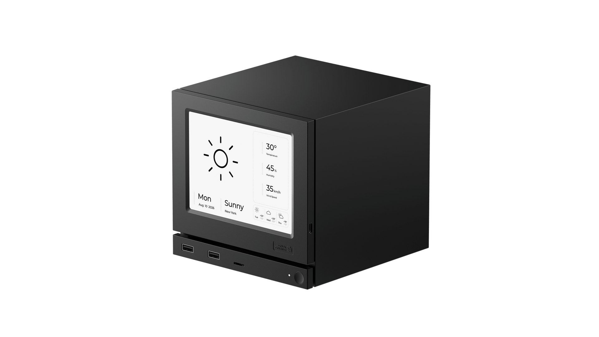 JSAUX E-Ink Faceplate for Steam Machine shown as a standalone black-and-white display panel