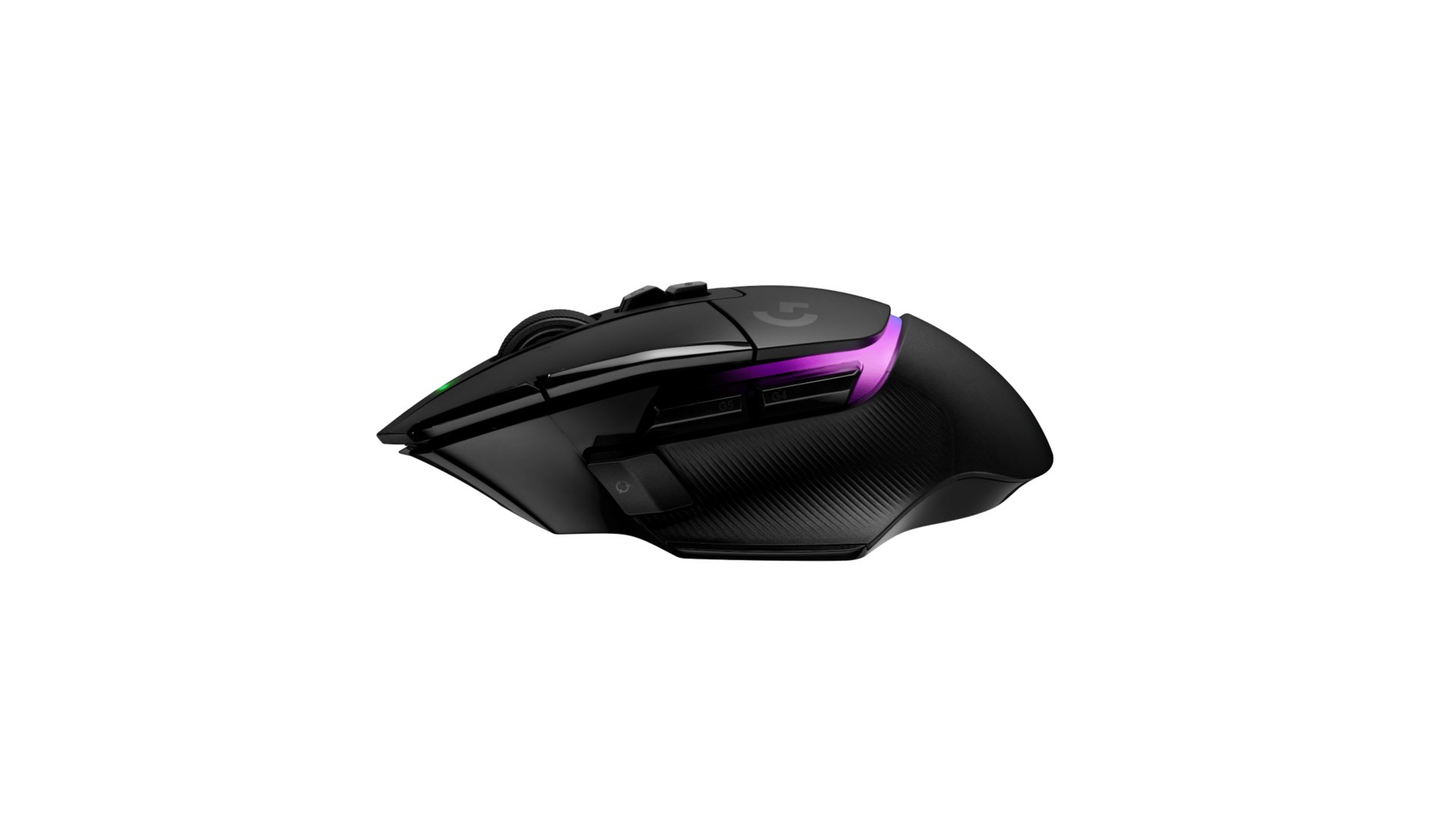 Side view of the Logitech G502 X PLUS thumb buttons