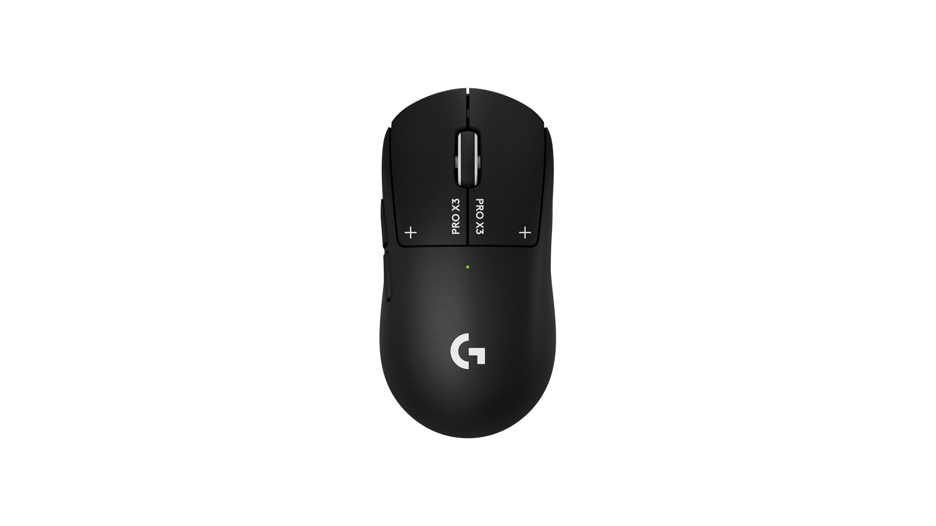 Logitech G PRO X3 SUPERSTRIKE wireless gaming mouse seen from above
