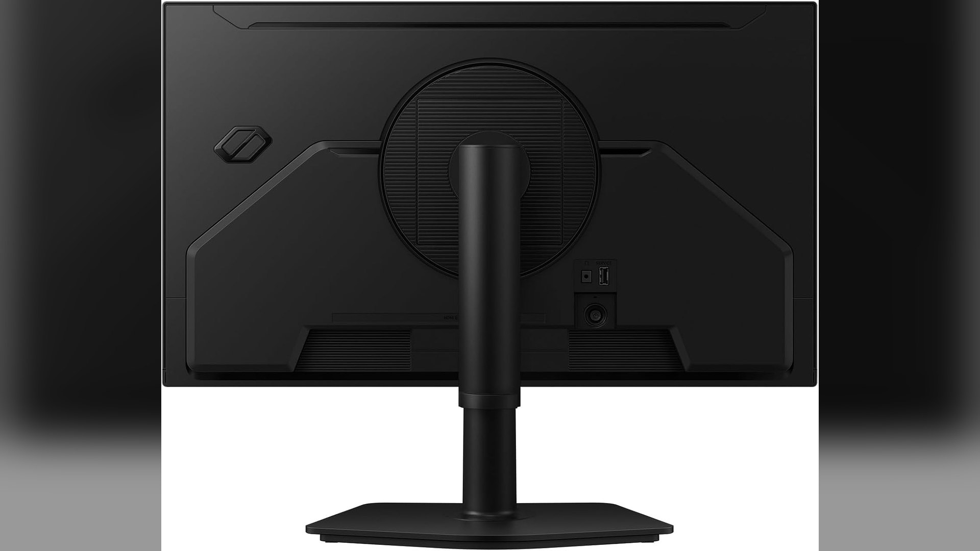 Rear view of the Samsung Odyssey G4 G40H showing the chassis and stand mount