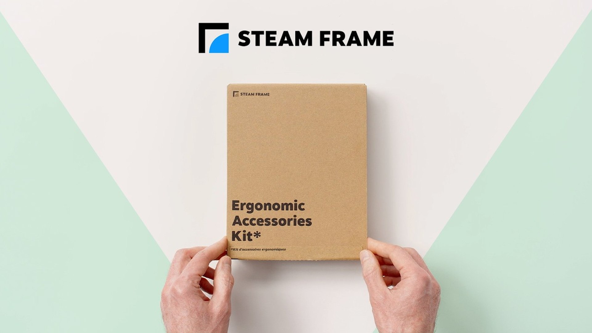 Retail box for the Steam Frame Ergonomic Accessories Kit
