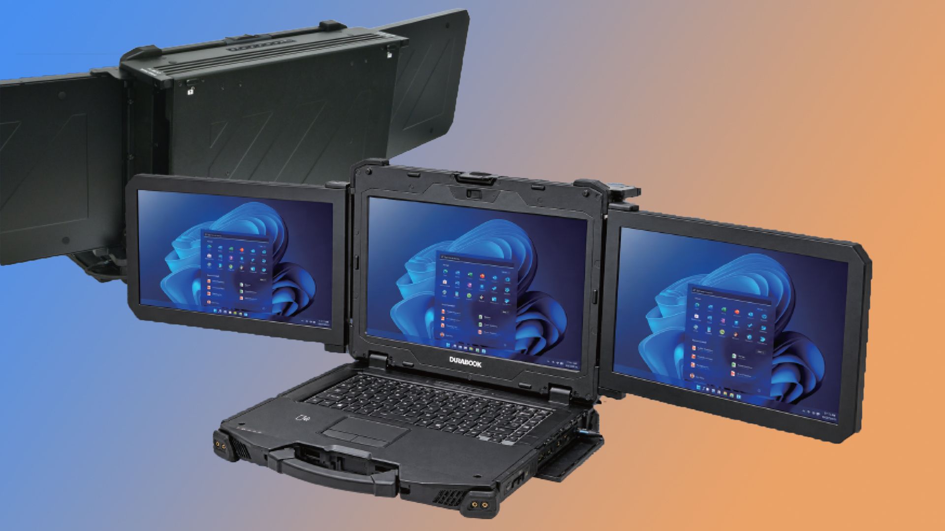 Durabook Z14I DX3 Packs Three 14 Inch Displays Into a 21.6 Pound Rugged Laptop