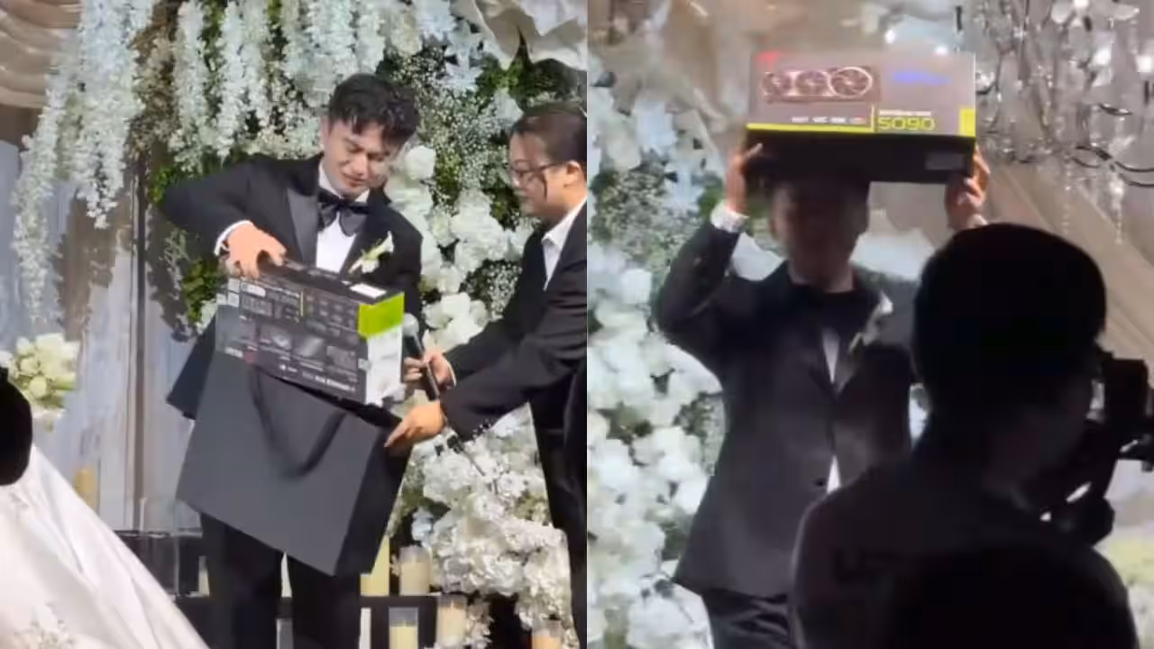 Bride Gifts Groom an ASUS ROG Astral RTX 5090 at Their Wedding, Leaving Him in Tears