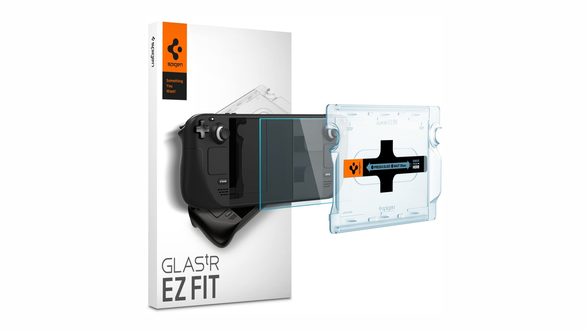Tempered glass screen protector and plastic alignment tray for Steam Deck