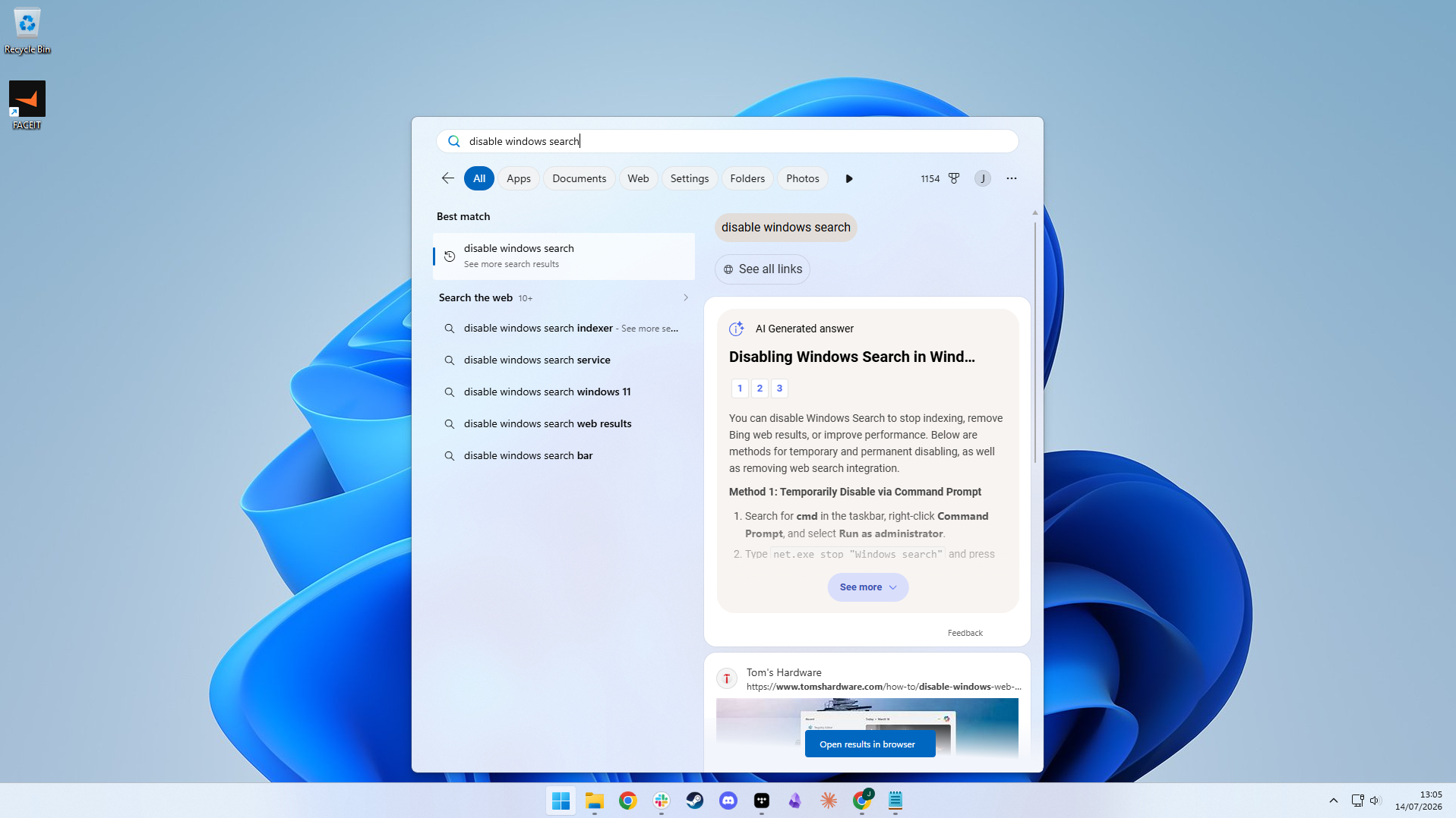Windows 11 Now Lets You Disable Web Search Results in the Start Menu