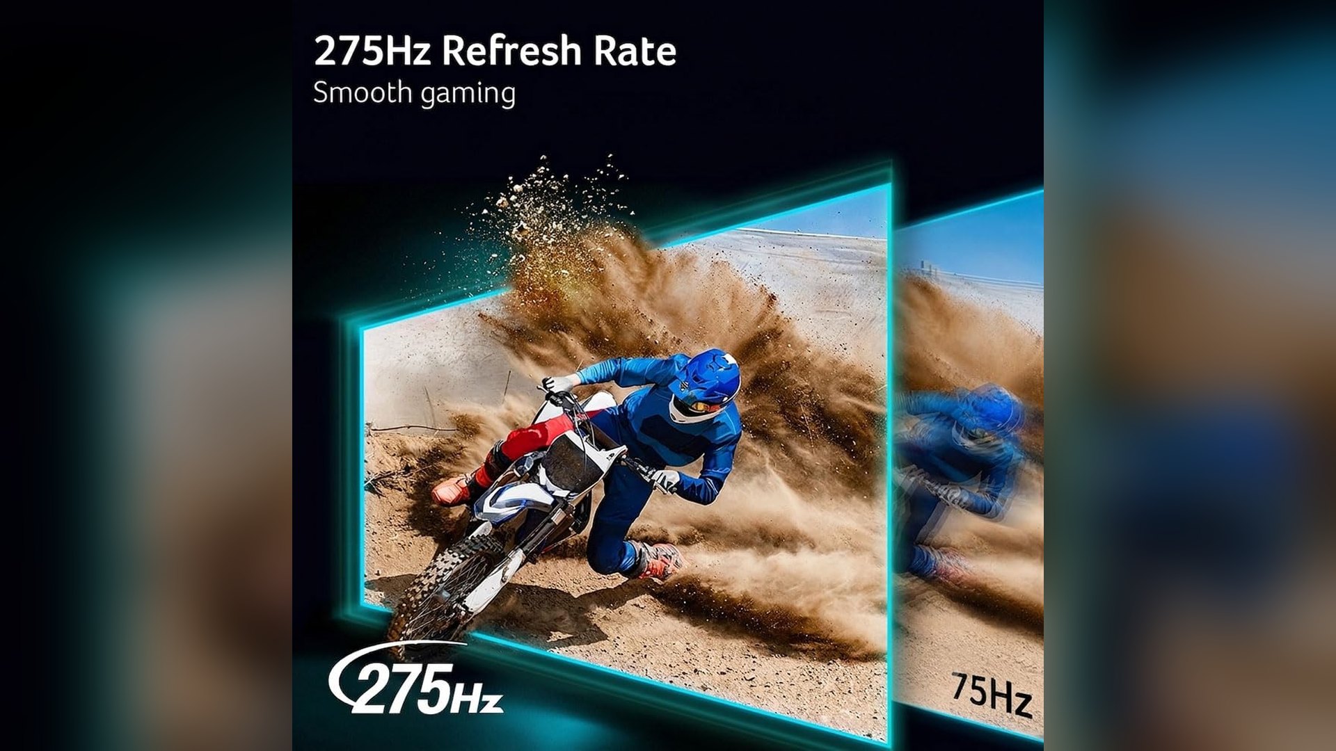 Acer graphic comparing a sharp 275Hz image with a blurred 75Hz image
