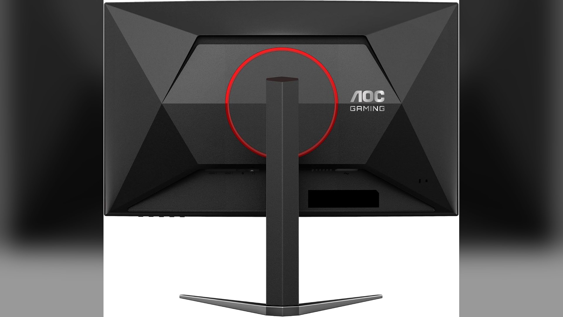 Rear view of the AOC C27G4H2 showing the stand column and V-shaped base
