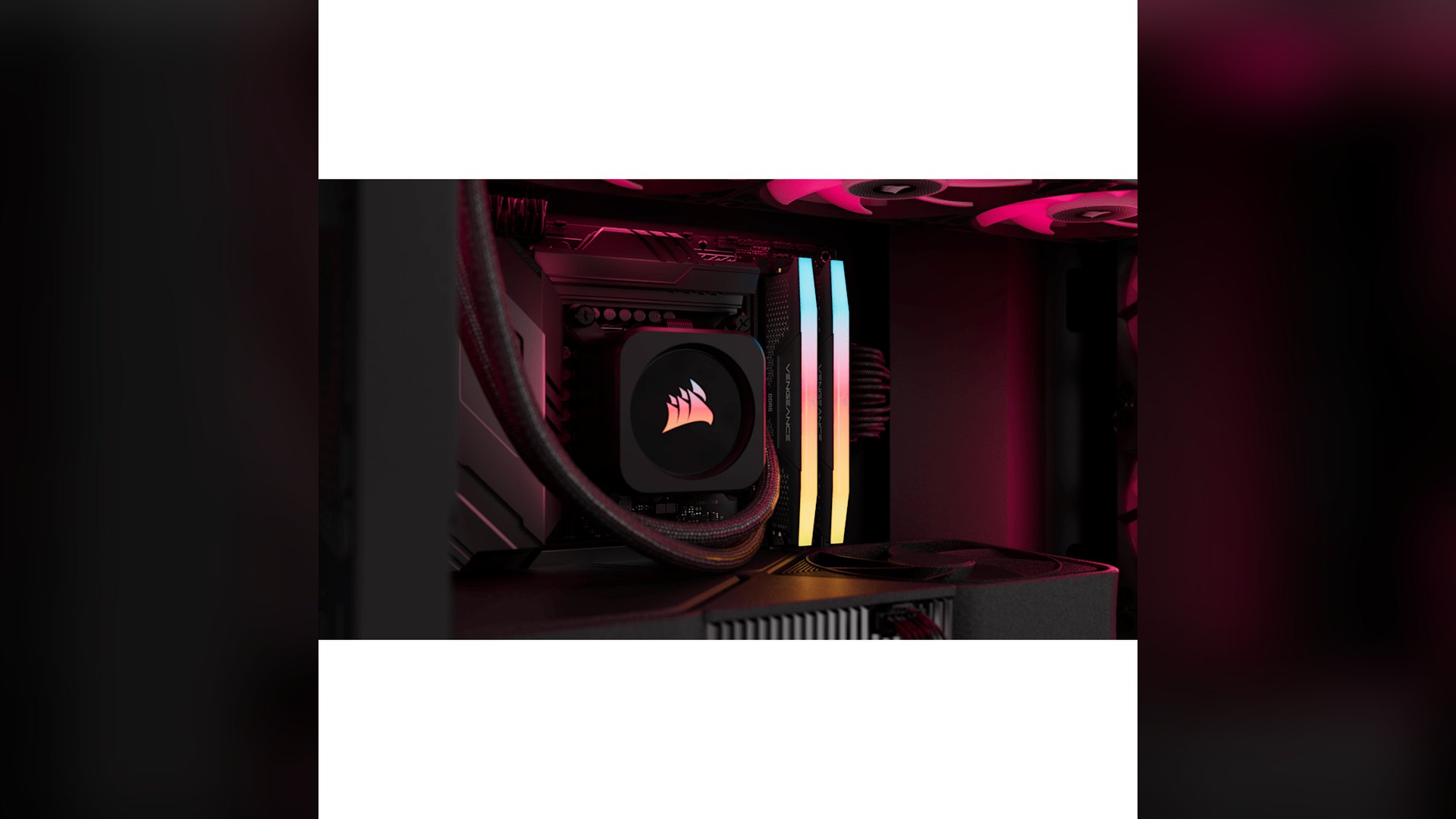 Angled view of a grey Corsair Vengeance RGB RS DDR5 module