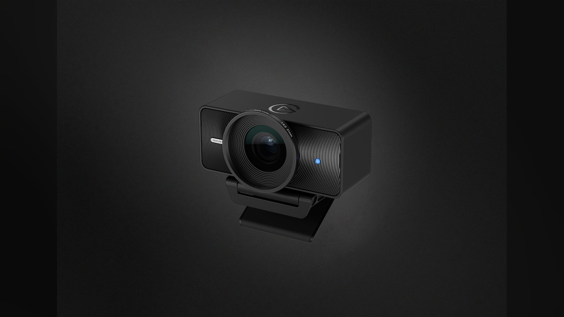 Front view of the Elgato Facecam 4K lens