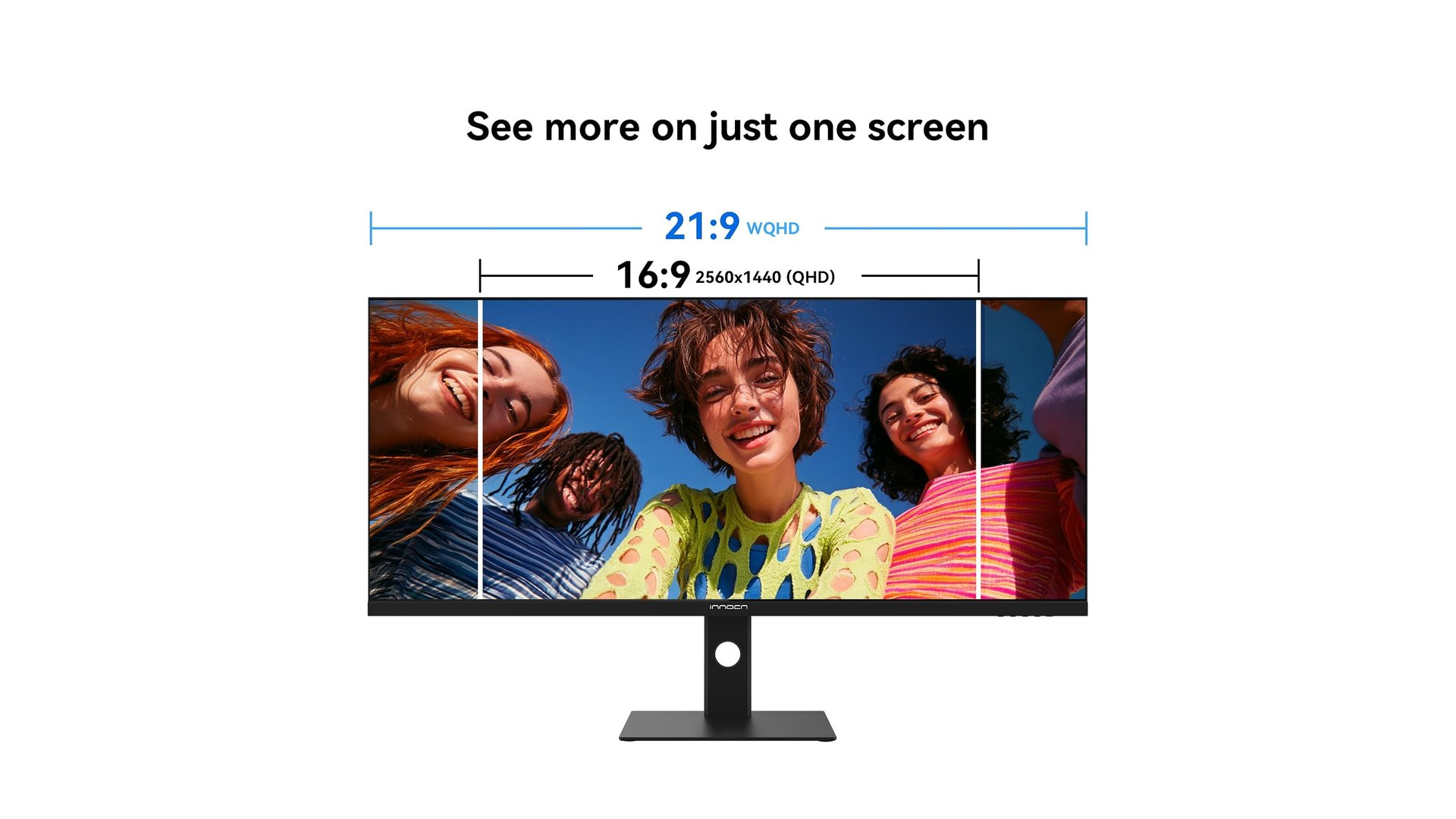 Diagram comparing a 21:9 ultrawide screen width with a 16:9 1440p screen