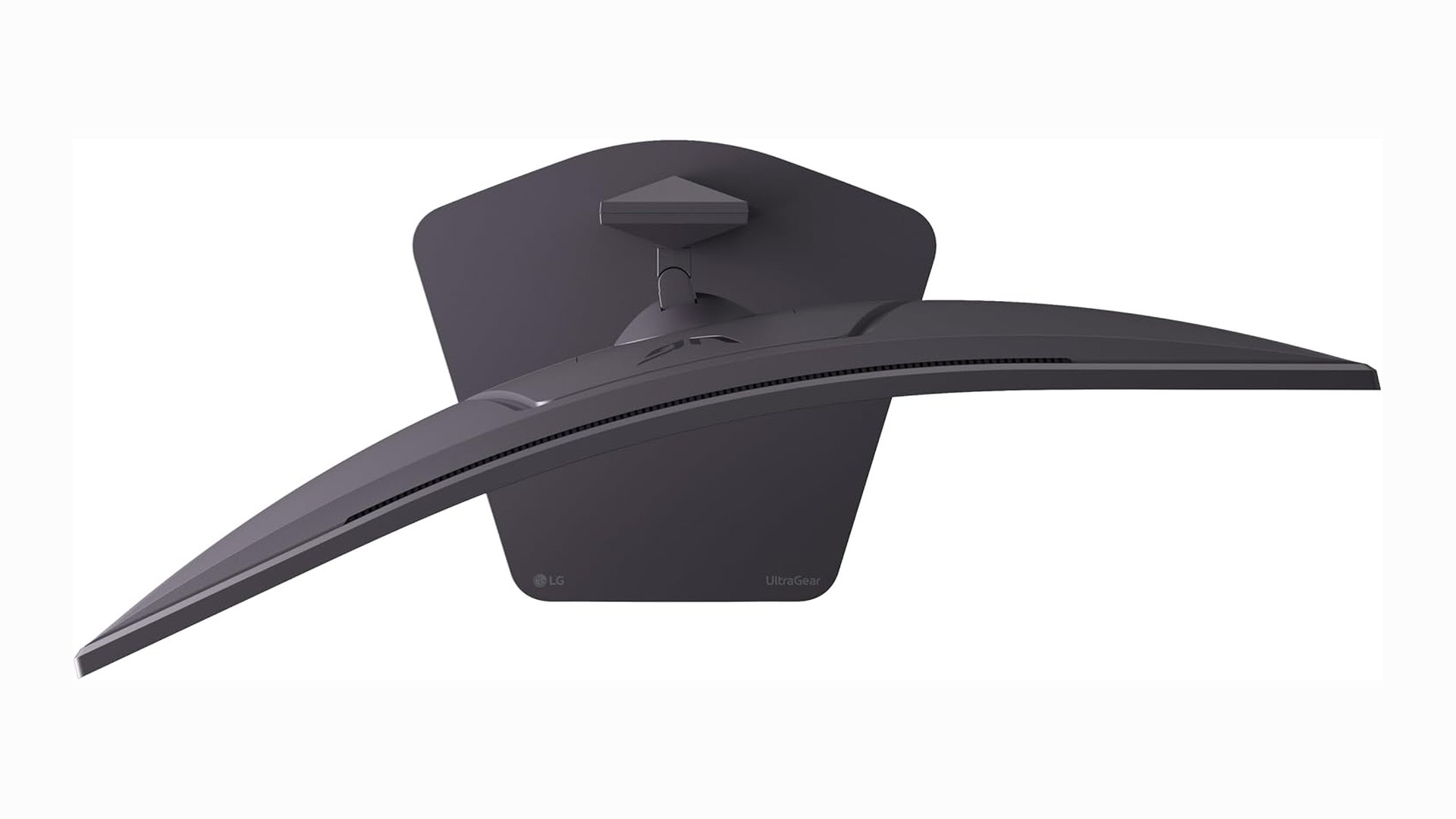 Overhead view of the LG UltraGear 32G600A-B showing the curvature of the panel