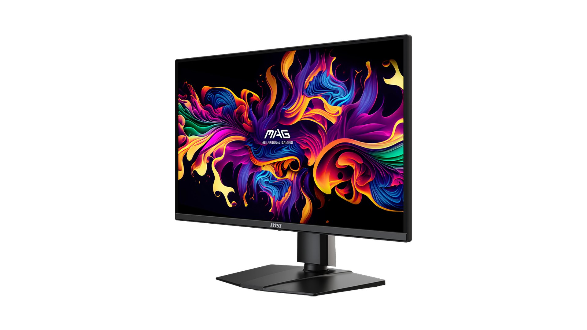 MSI monitor angled to one side on its stand