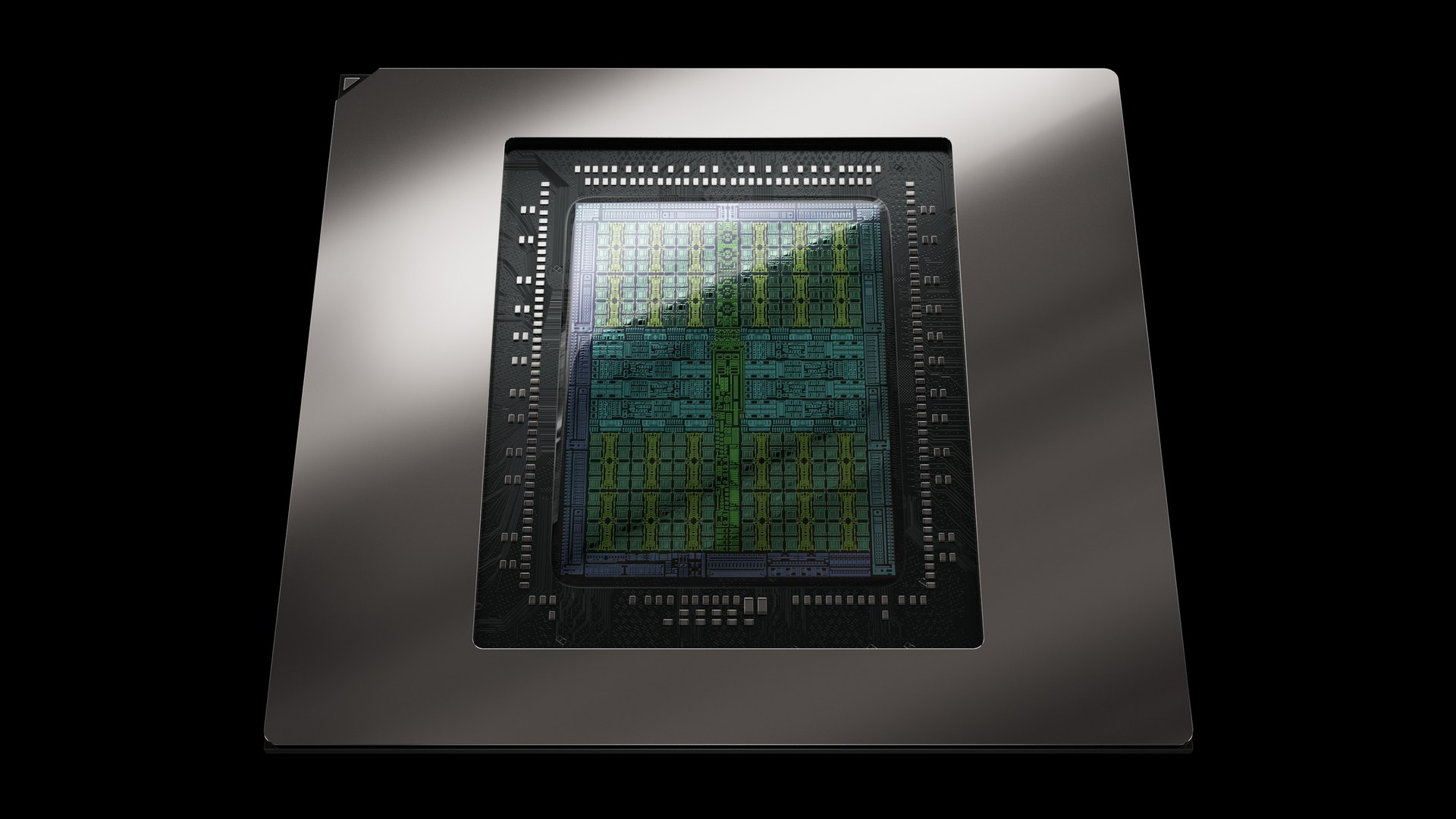 Close-up of a Blackwell GPU die mounted on a square package