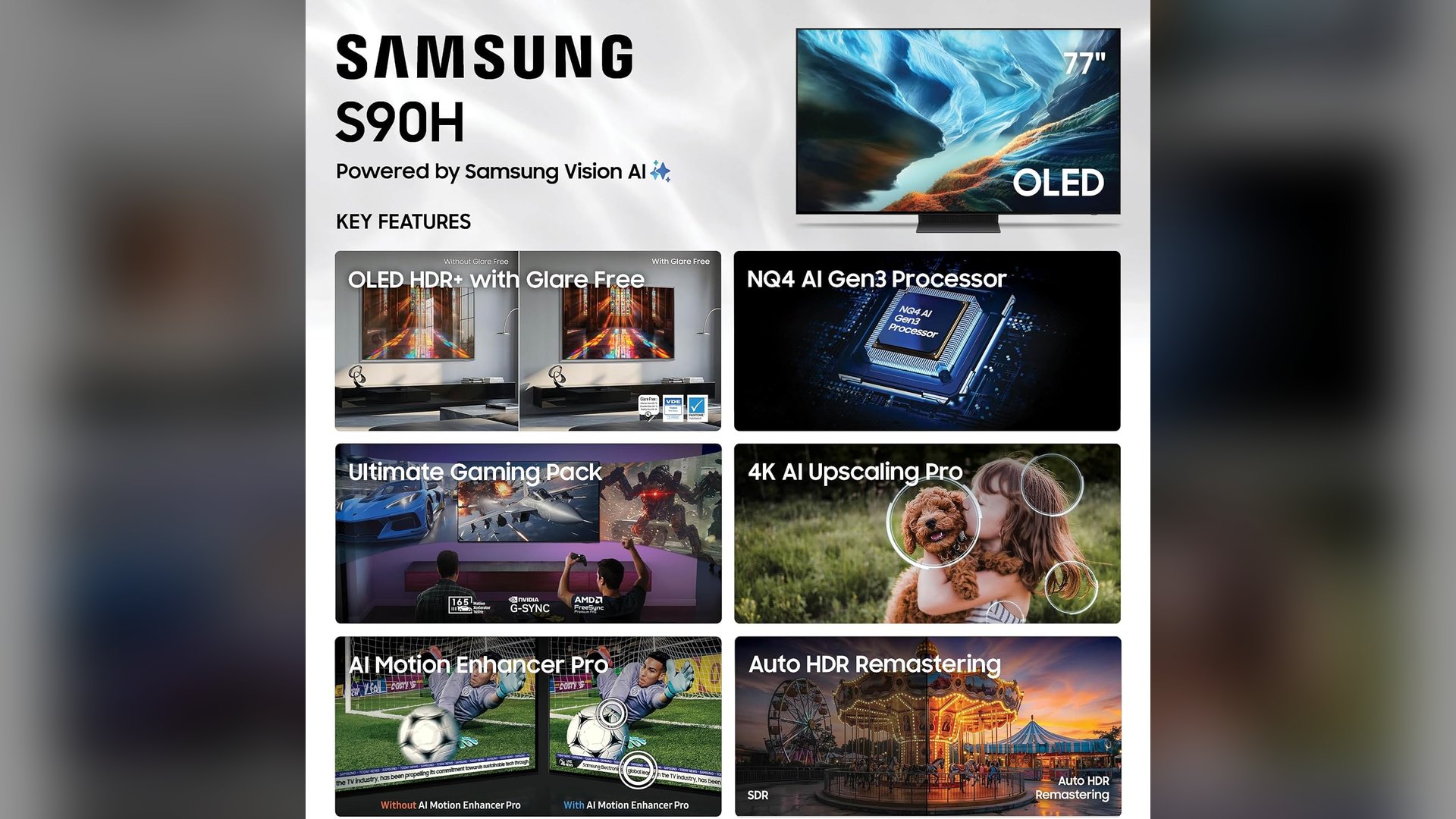 Samsung 77-Inch S90H OLED Drops to $2,297.99 at Amazon With 165Hz on Every HDMI Port