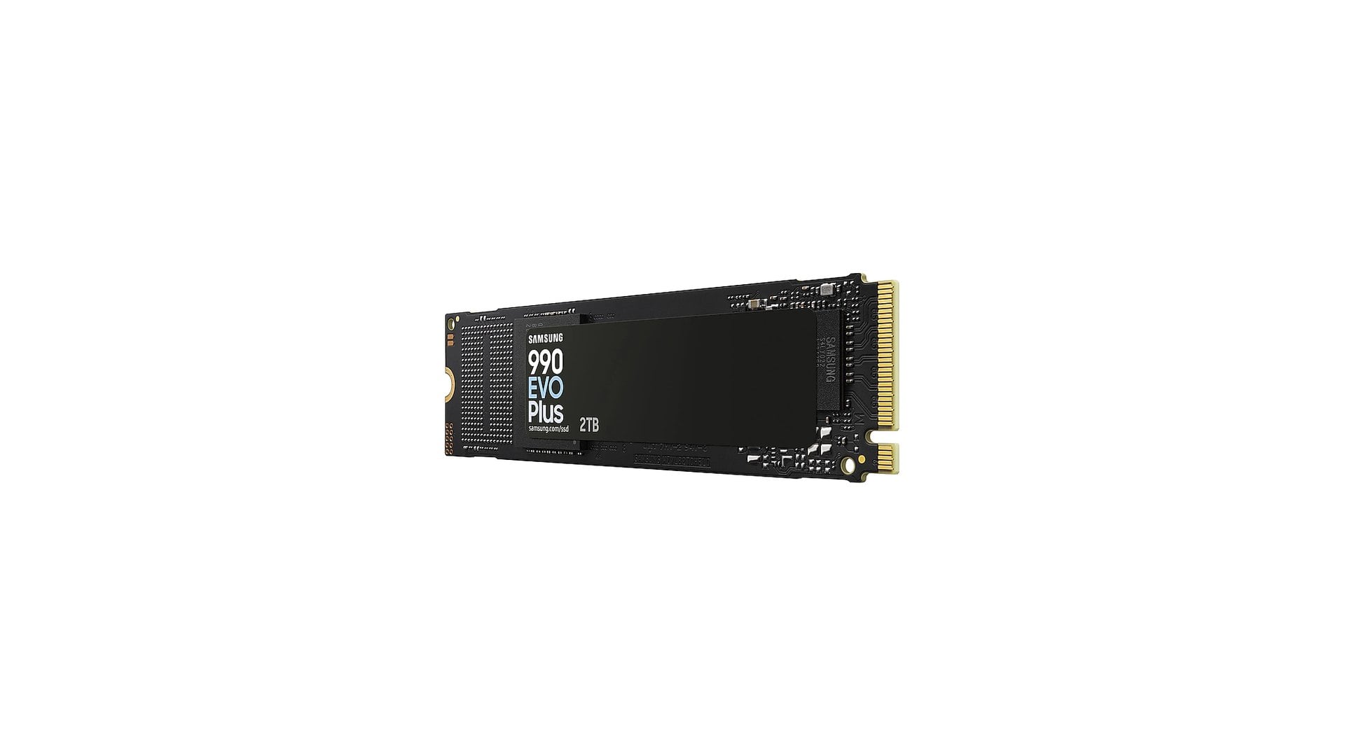 Samsung 990 EVO Plus 2TB M.2 2280 SSD at an angle