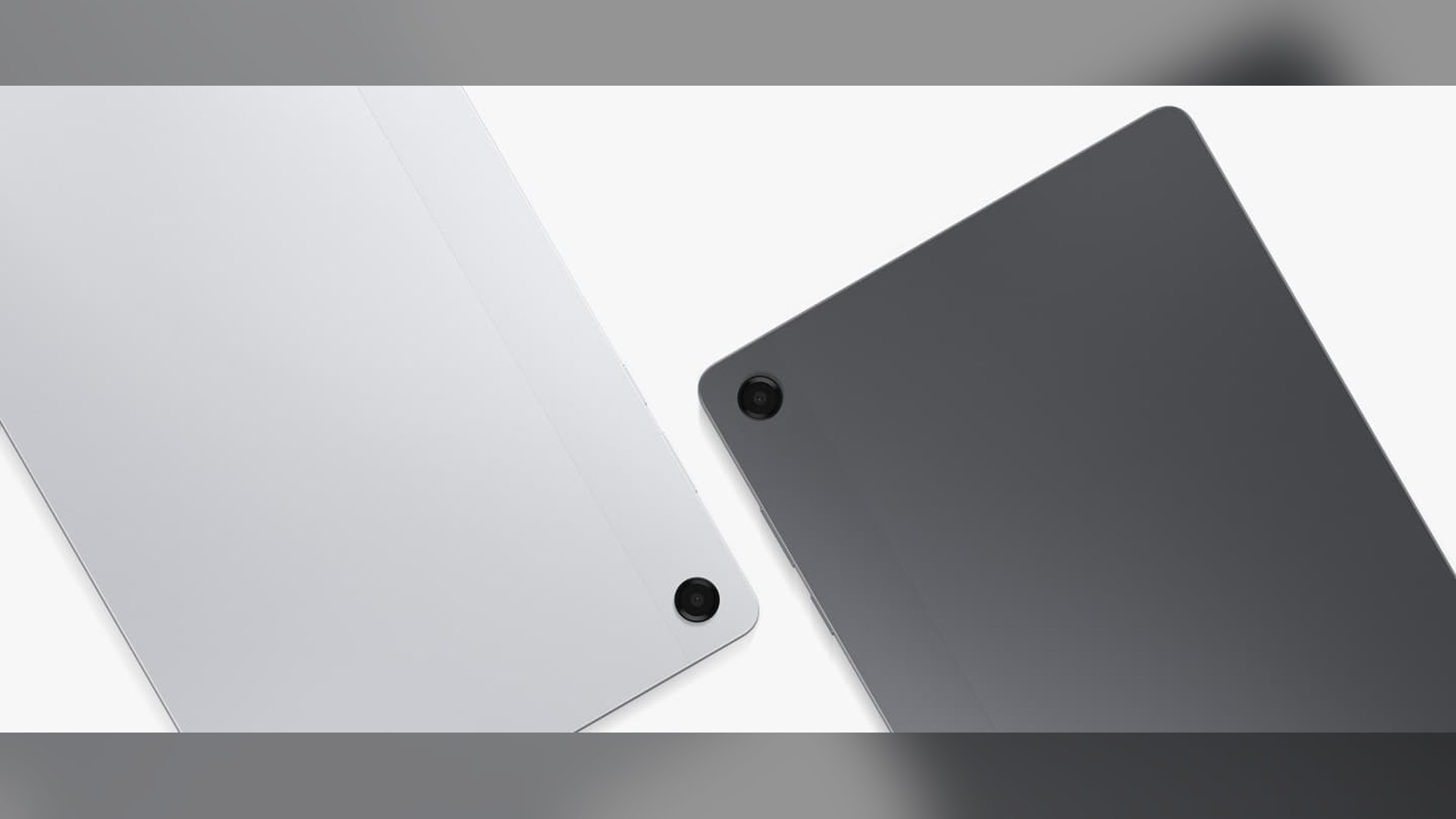 Rear view of two Samsung Galaxy Tab A11+ tablets, one Silver and one Gray