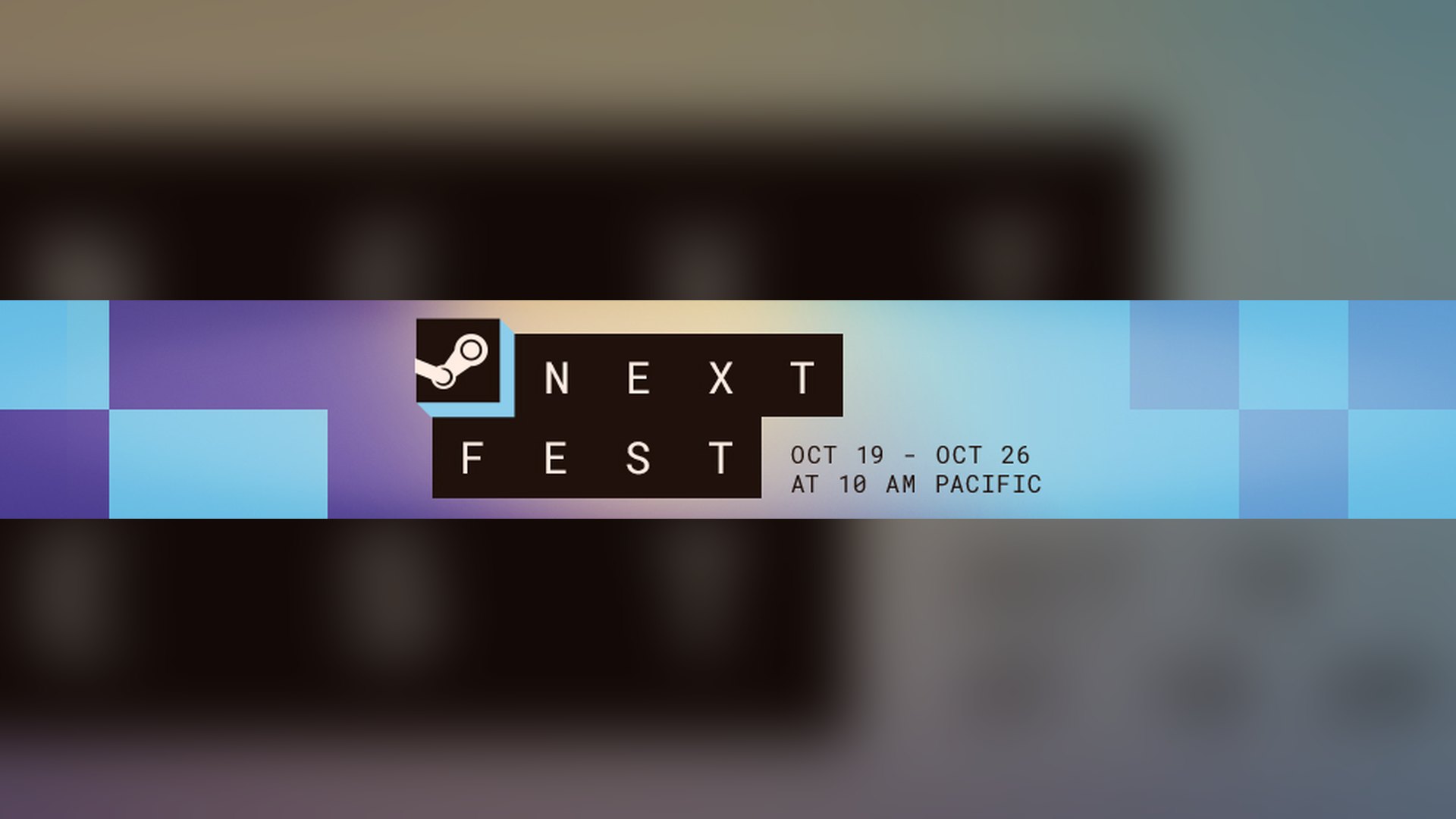Wide Steam Next Fest banner showing the event dates