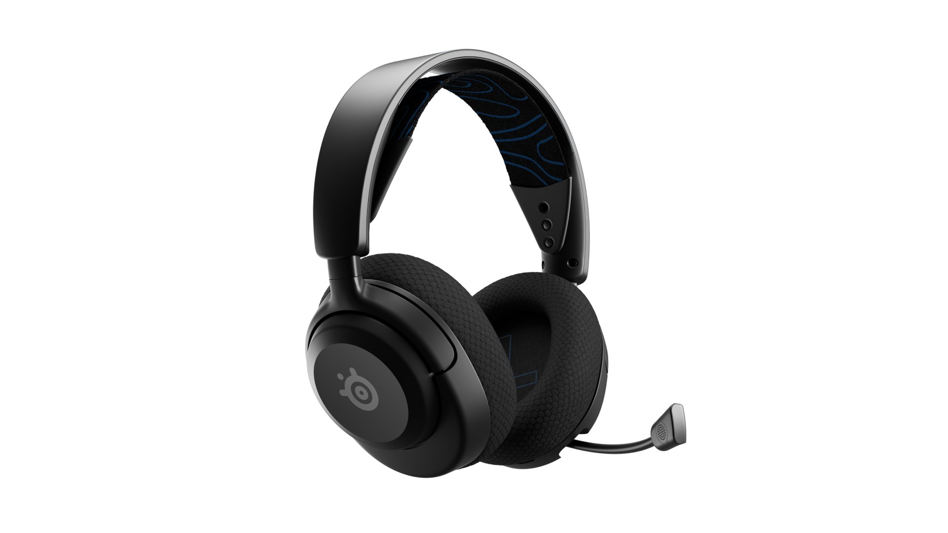 Arctis Nova 5P headset with its boom microphone extended