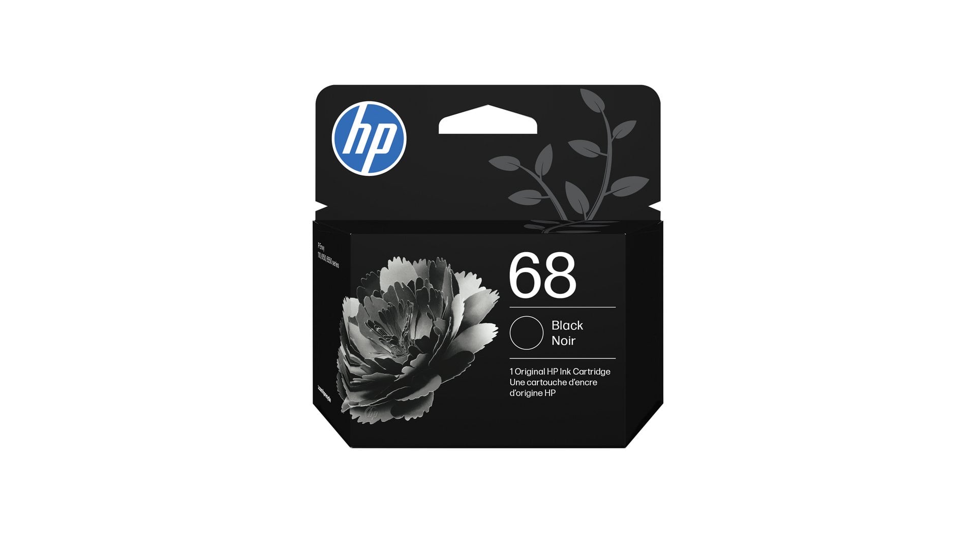 Retail box of the HP 68 Black Original Ink Cartridge